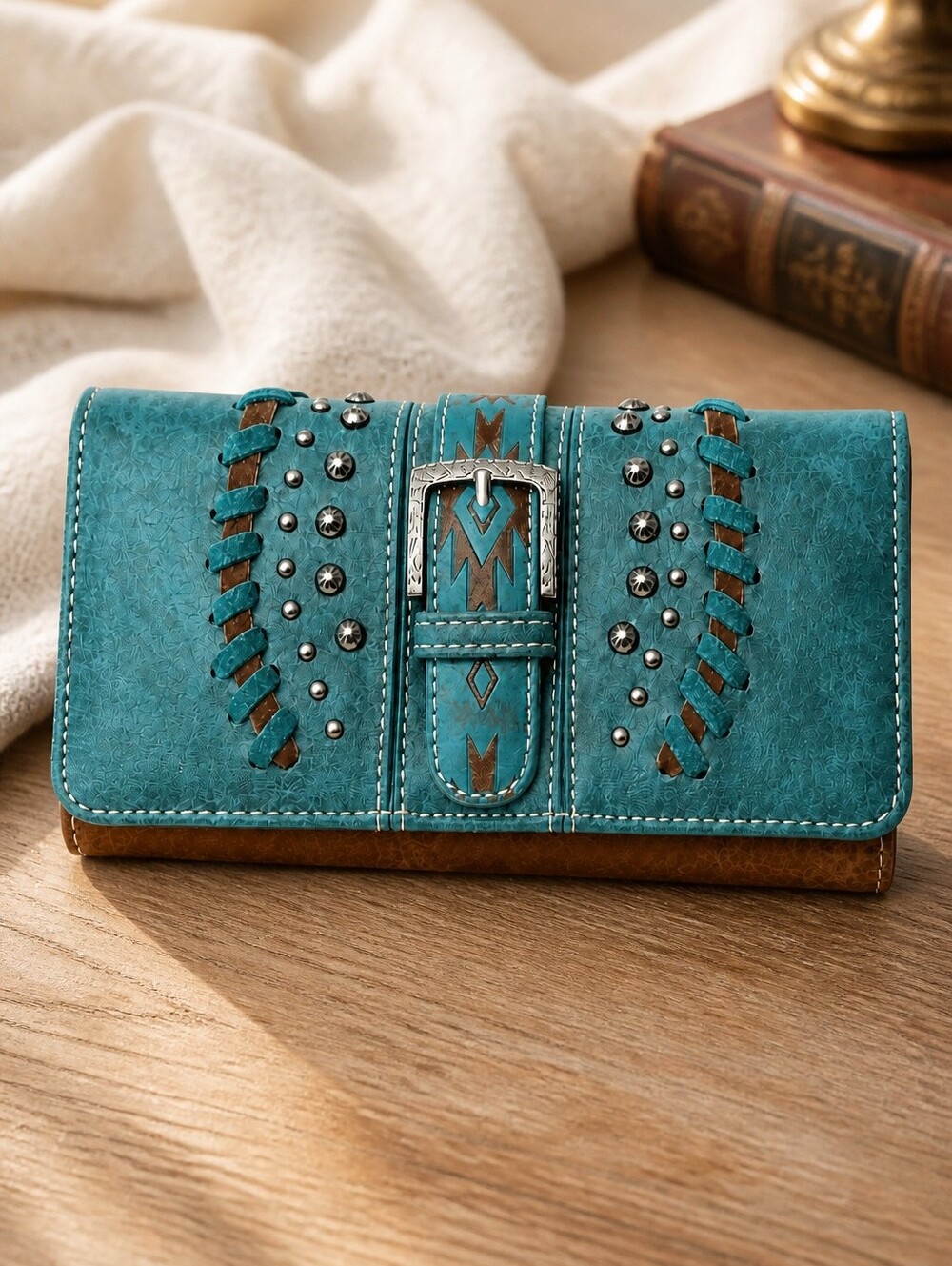 New!  Montana West Aztec Tooled Collection Wallet / Wristlet